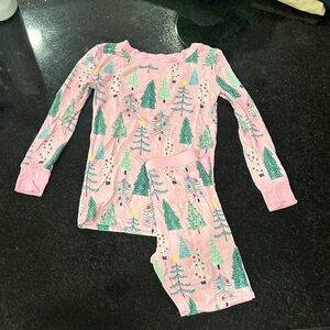 Little Sleepies Pink Christmas Tree Pajama Set